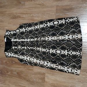 (8) Calvin Klein Reptile Print Tunic Dress Pockets Flowy Vacation Outdoor Beach